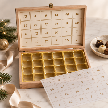 Preview: Pralinen Adventskalender aus Holz